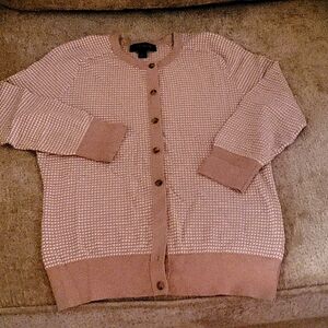 Ann Taylor 3/4 sleeve button-down sweater